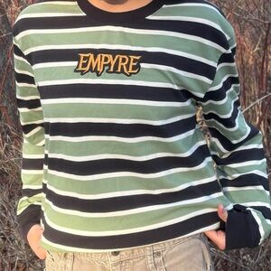 Empyre Striped Green and Black Crewneck
